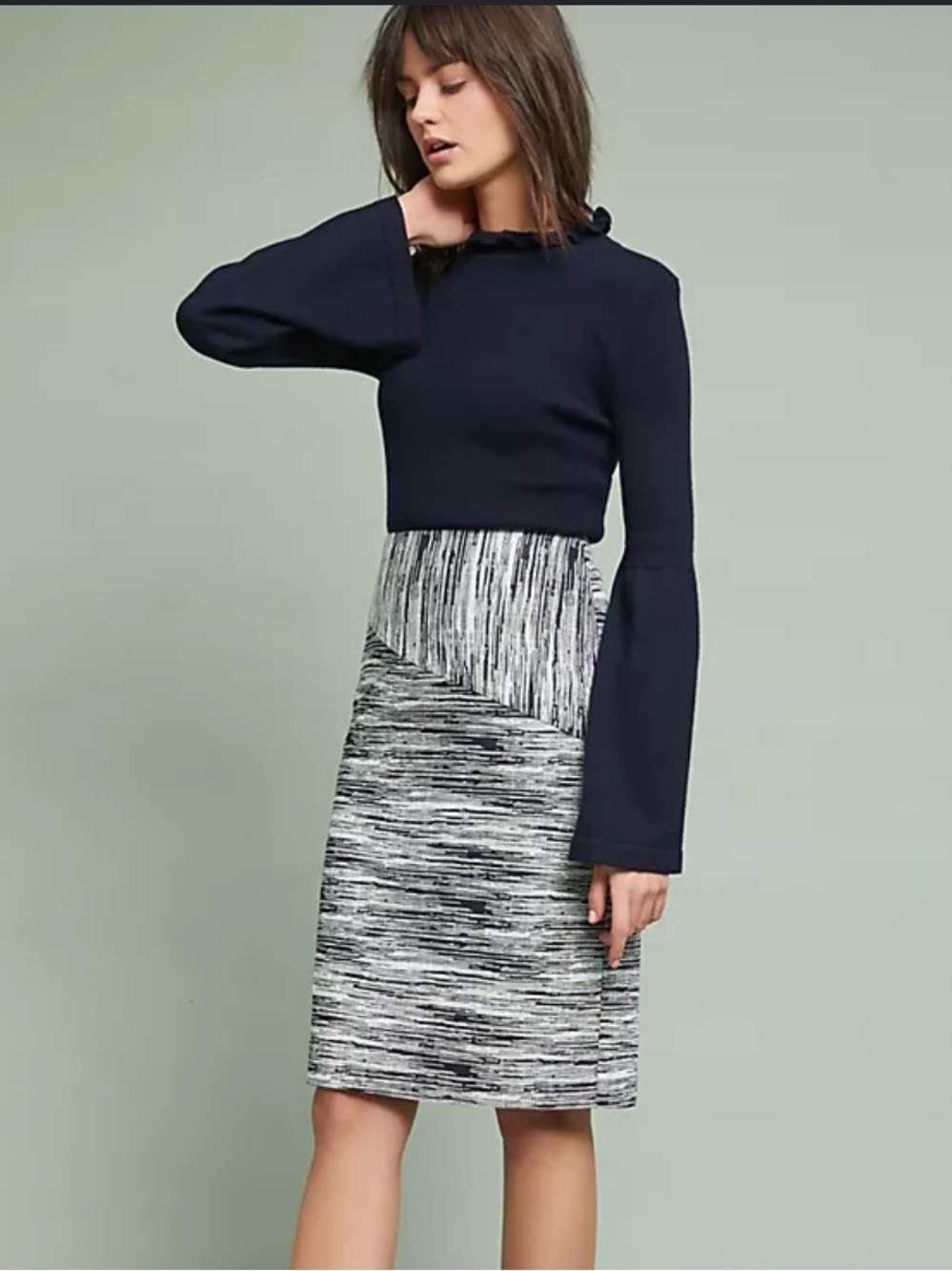 ANTHROPOLOGIE HUTCH Jacquard Stripe Pencil Skirt